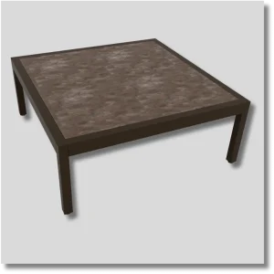 South Forty Specialties Pelican oversized outdoor coffee table featuring a rectangular textured tabletop and durable dark frame