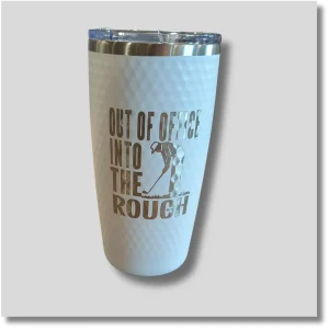 Out of Office etched white Tumbler